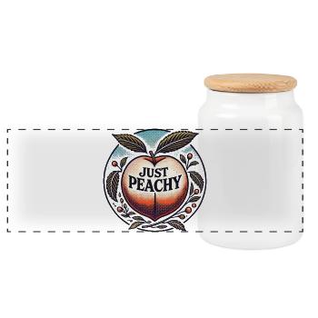 Juste un T-shirt Pêche Rétro Pêche - Boîte à biscuits avec couvercle en bois - blanc - Devant