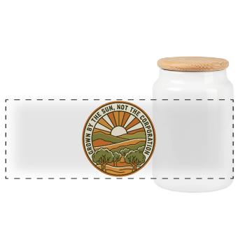 Natural Food Farmer - Panoramic Cookie Jar with Wooden Lid - white - Front