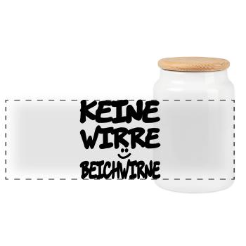 keine_wirre_beichwirne - Boîte à biscuits avec couvercle en bois - blanc - Devant