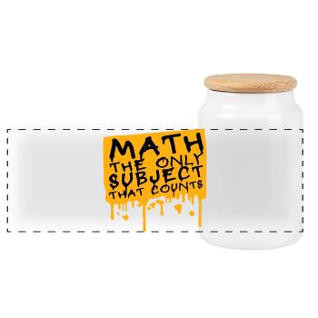 Math The Only Subject That Counts Nerd Mathe Logo - Panorama Keksdose mit Holzdeckel - Weiß - Vorne