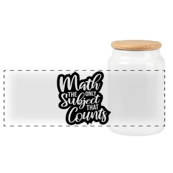 Math The Only Subject That Counts Nerd Mathe Logo - Panorama Keksdose mit Holzdeckel - Weiß - Vorne