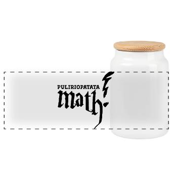 Puliriopatata Math and Storm - Panoramic Cookie Jar with Wooden Lid - white - Front