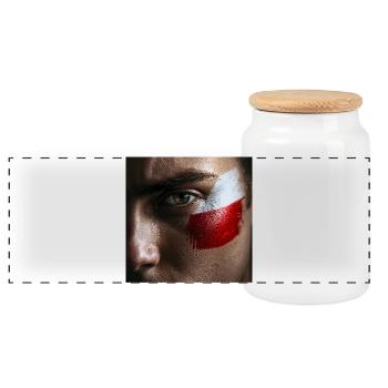 Couleurs de la Guerre du Sang polonaise - Patriotique - Boîte à biscuits avec couvercle en bois - blanc - Devant