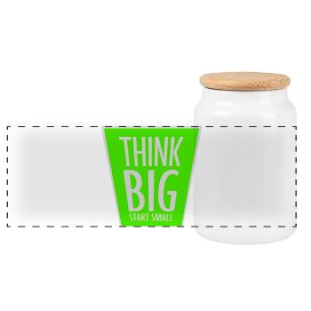 Pensez Grand, Commence, Petit, Motivation, Mentalité, Évolution. - Boîte à biscuits avec couvercle en bois - blanc - Devant
