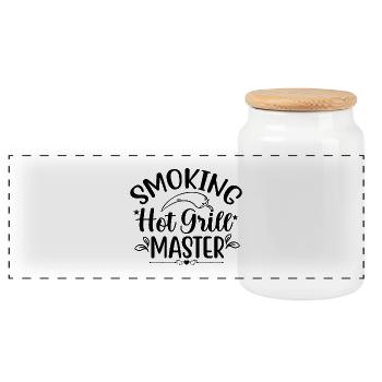 Smokin Hot Old Master Tee - Panorama Keksdose mit Holzdeckel - Weiß - Vorne