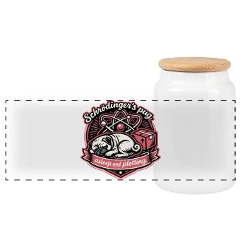 Le Carlin de Schrödinger : Dormir et planifier - Boîte à biscuits avec couvercle en bois - blanc - Devant