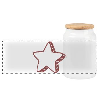 Étoile du Gribouillis Rustique - Boîte à biscuits avec couvercle en bois - blanc - Devant