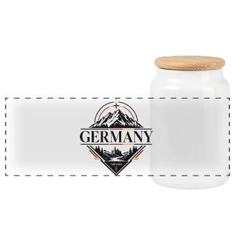 Germany Print Outdoor - Panoramic Cookie Jar with Wooden Lid - white - Front