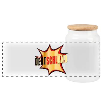 Deutschland Popart - Panorama Keksdose mit Holzdeckel - Weiß - Vorne