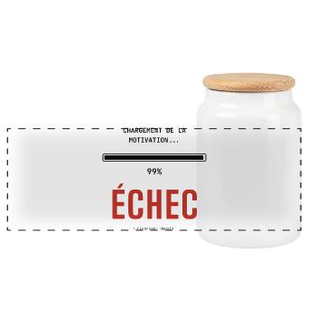 Échec motivation: réessayer demain - Boîte à biscuits avec couvercle en bois - blanc - Devant