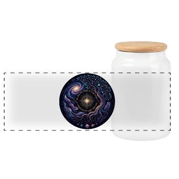 Cosmic Tree of Life We Are All Made of Star Stuff - Panoramic Cookie Jar with Wooden Lid - white - Front