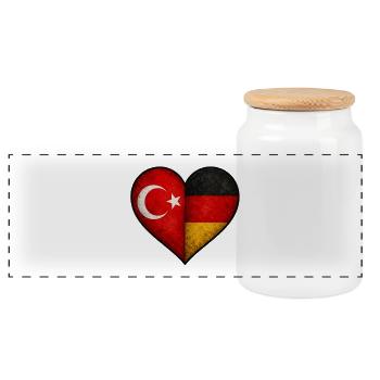 Allemagne Turquie - Boîte à biscuits avec couvercle en bois - blanc - Devant