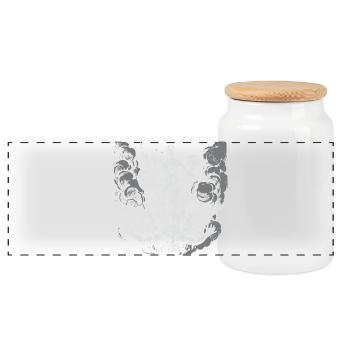 greek goddess Venus fighting with the devil - Panoramic Cookie Jar with Wooden Lid - white - Front