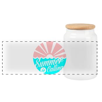 Summer Calling Sunset Splash - Panoramic Cookie Jar with Wooden Lid - white - Front