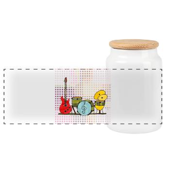 Instruments de musique - Boîte à biscuits avec couvercle en bois - blanc - Devant