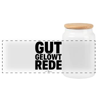 Gut Gelöwt Rede Insider Gaming Streamer Zitat Typo - Panorama Keksdose mit Holzdeckel - Weiß - Vorne