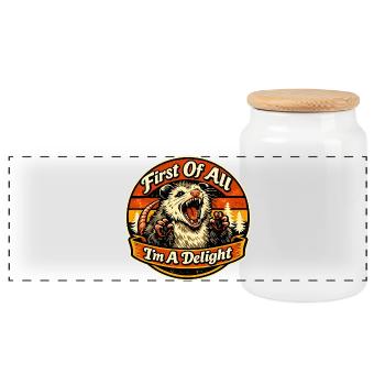 Tout d’abord, je suis un plaisir - Boîte à biscuits avec couvercle en bois - blanc - Devant