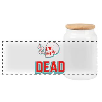 Dead Saying Squelette Crâne Gothique Sombre - Boîte à biscuits avec couvercle en bois - blanc - Devant