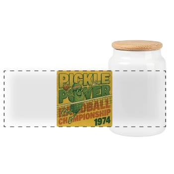 Pickle Power Handball Championship 1974 Retro - Panoramic Cookie Jar with Wooden Lid - white - Front