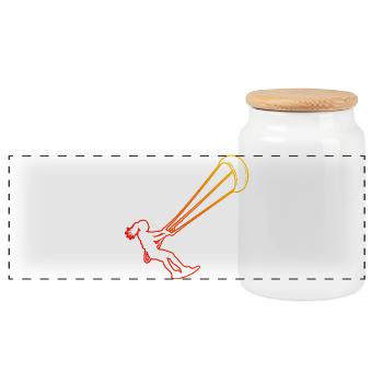 Idée cadeau pour l’amateur de sports nautiques avec le kitesurf - Boîte à biscuits avec couvercle en bois - blanc - Devant