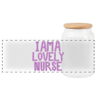 Ich bin eine wunderbare Krankenschwester, typografisch - Panorama Keksdose mit Holzdeckel - Weiß - Vorne