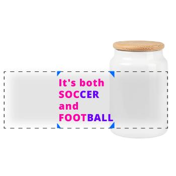 Fußball- und Fußball-Doppeldesign - Panorama Keksdose mit Holzdeckel - Weiß - Vorne