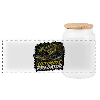 T-shirt Ultimate Predator de la pêche au brochet - Boîte à biscuits avec couvercle en bois - blanc - Devant