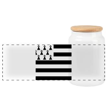 Show off your colors - Brittany - Panoramic Cookie Jar with Wooden Lid - white - Front