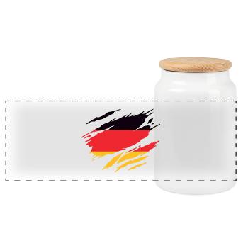 Germany Flag Germany - Panoramic Cookie Jar with Wooden Lid - white - Front