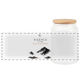 Berge Luxus Natur Minimalismus Signature Eleganz - Panorama Keksdose mit Holzdeckel - Weiß - Vorne