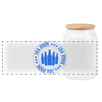 Jga 2026 Anniversary - Panoramic Cookie Jar with Wooden Lid - white - Front