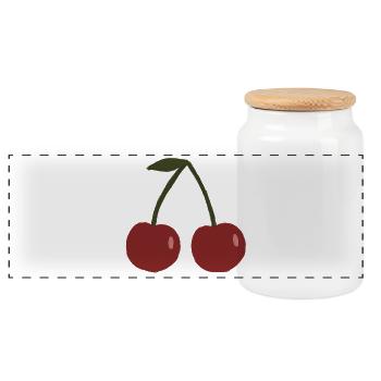 T-shirt croquis Twin Cherry - Boîte à biscuits avec couvercle en bois - blanc - Devant