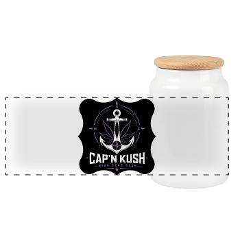 SailorsYarn | High Seas Club by Cap ́nKush - Panoramic Cookie Jar with Wooden Lid - white - Front