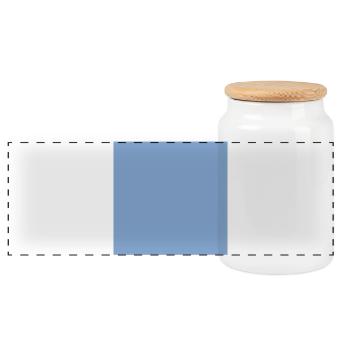blauer Hintergrund Textur Vorlage personalisieren - Panorama Keksdose mit Holzdeckel - Weiß - Vorne