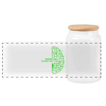 Erreur 404 Sommeil non trouvée - Boîte à biscuits avec couvercle en bois - blanc - Devant