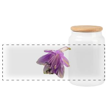 Macro_Purple_Hosta_Bloom - Panoramic Cookie Jar with Wooden Lid - white - Front