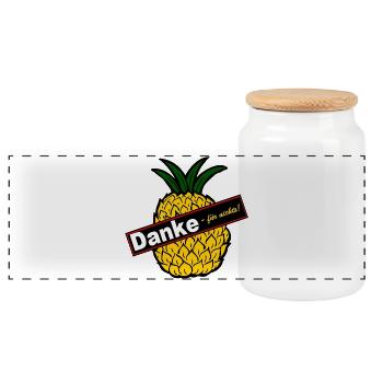 Danke fürs Nichts Ananas Humor - Panorama Keksdose mit Holzdeckel - Weiß - Vorne