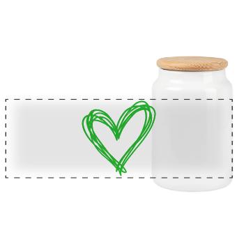 Cœur - Boîte à biscuits avec couvercle en bois - blanc - Devant
