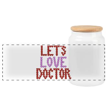 Aimons la typographie des médecins - Boîte à biscuits avec couvercle en bois - blanc - Devant