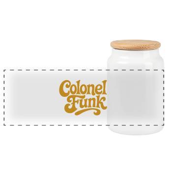 ecriture_colonelfunk - Panorama Keksdose mit Holzdeckel - Weiß - Vorne