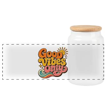 Rétro Sunshine Summer Typographie Art Esthétique - Boîte à biscuits avec couvercle en bois - blanc - Devant