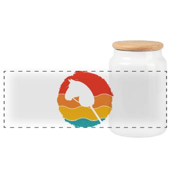 Coucher de soleil à cheval de loisir - Boîte à biscuits avec couvercle en bois - blanc - Devant