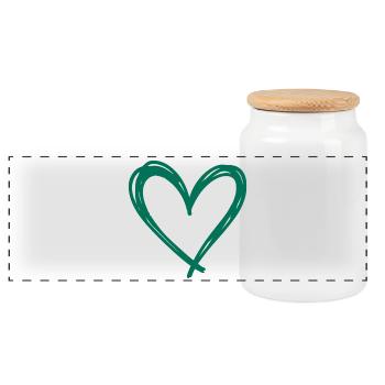 Cœur - Boîte à biscuits avec couvercle en bois - blanc - Devant