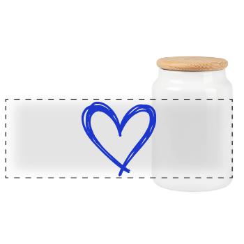 Cœur - Boîte à biscuits avec couvercle en bois - blanc - Devant