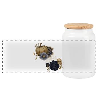 Midnight Bloom - Boîte à biscuits avec couvercle en bois - blanc - Devant