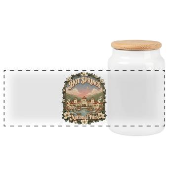 Hot Springs National Park, USA, Arkansas Hiking - Panoramic Cookie Jar with Wooden Lid - white - Front