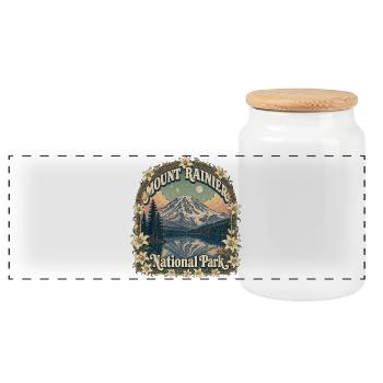 Parc national du Mont Rainier, États-Unis, randonnée dans l’État de Washington - Boîte à biscuits avec couvercle en bois - blanc - Devant
