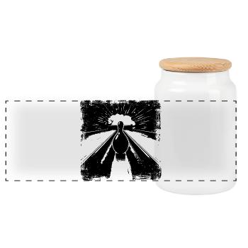 Match nul au bowling - Boîte à biscuits avec couvercle en bois - blanc - Devant