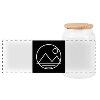 Paysage lunaire et montagneux - Boîte à biscuits avec couvercle en bois - blanc - Devant