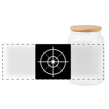 Zielscheibe Retikel Minimal - Panorama Keksdose mit Holzdeckel - Weiß - Vorne